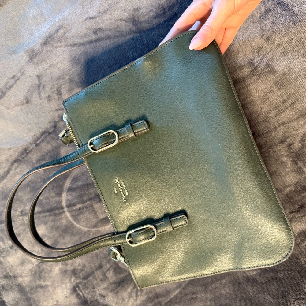 Kate Spade Green Shoulder Bag with Silver Hardware